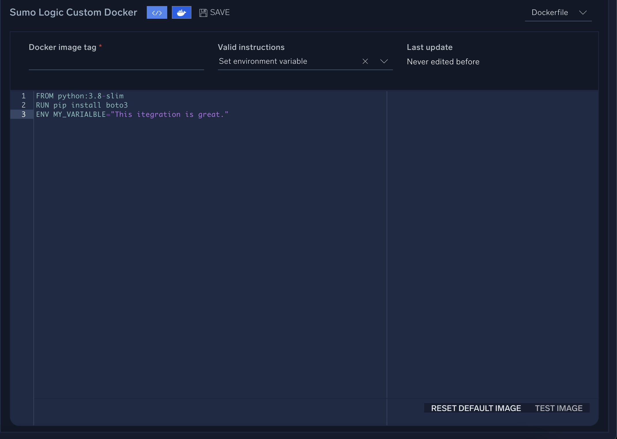 Docker custom image