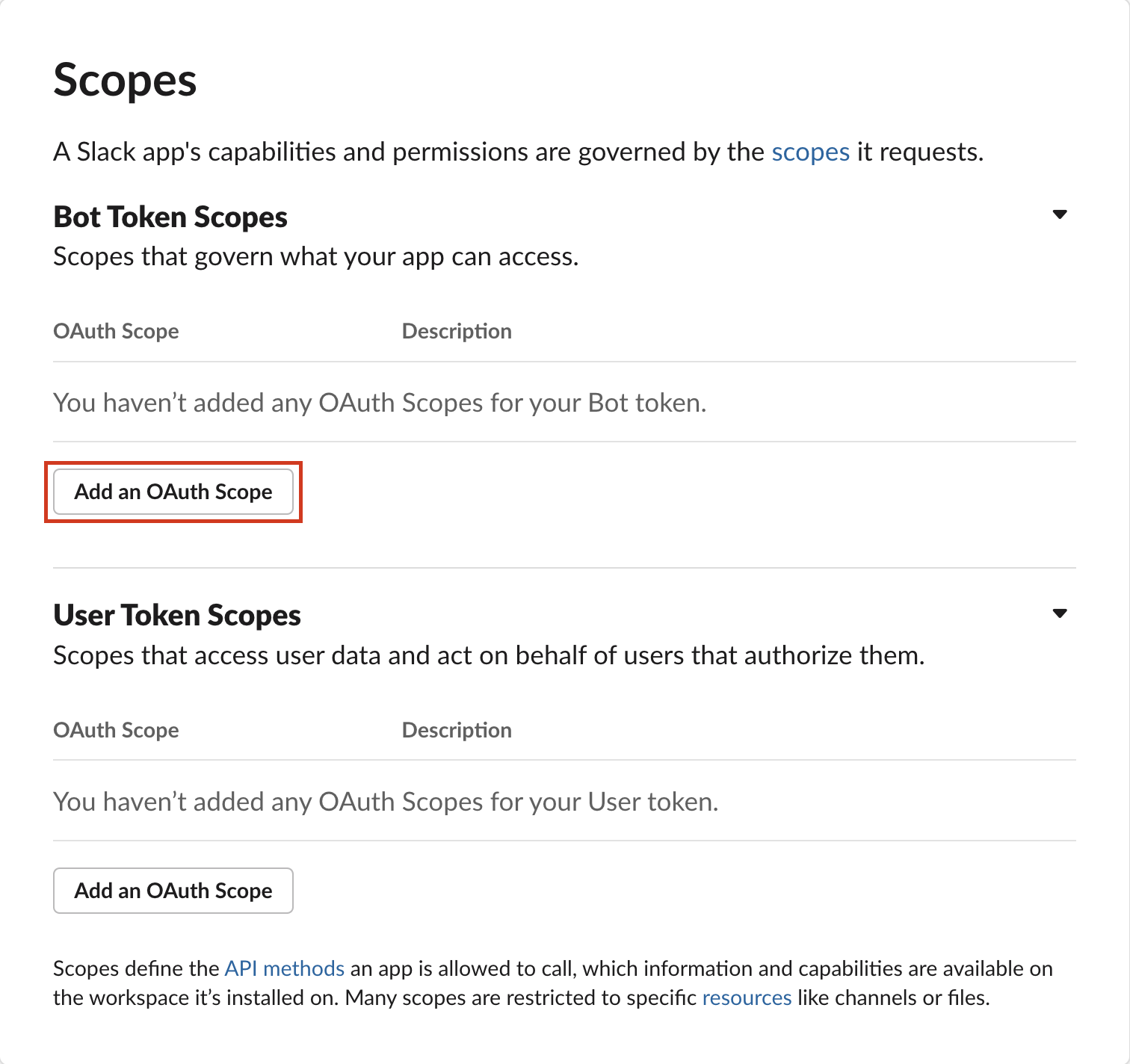 Add an OAuth Scope in Slack
