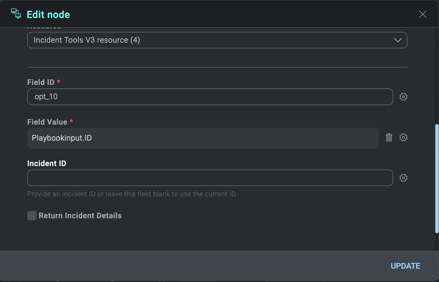 Edit parameters