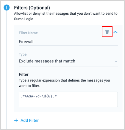 processing rule trash can icon