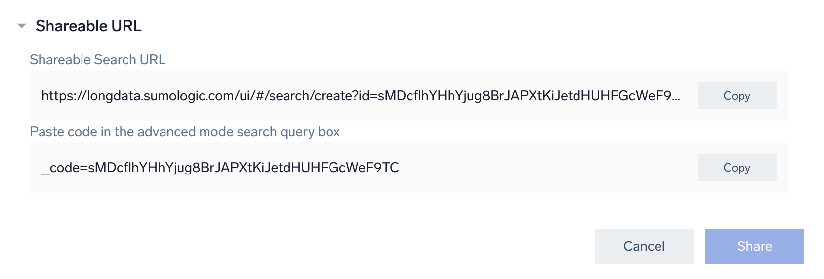 Unsaved search
