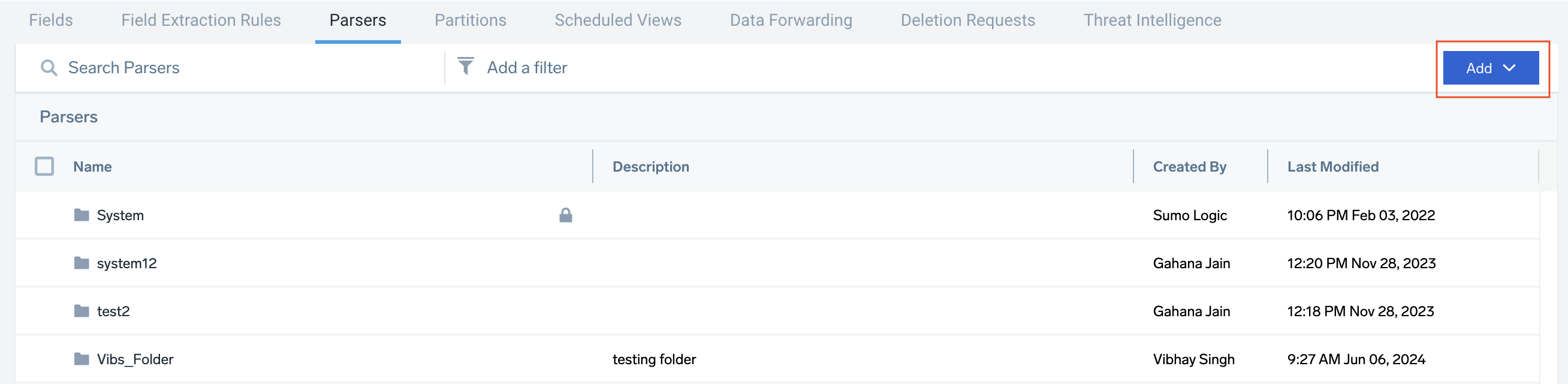 Add button