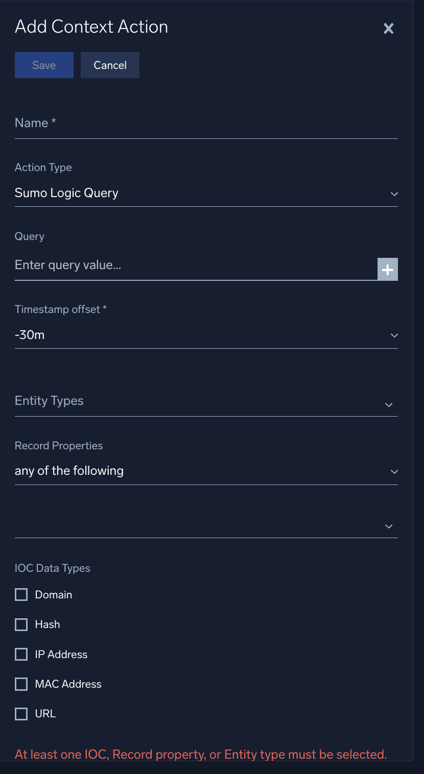 Configure action