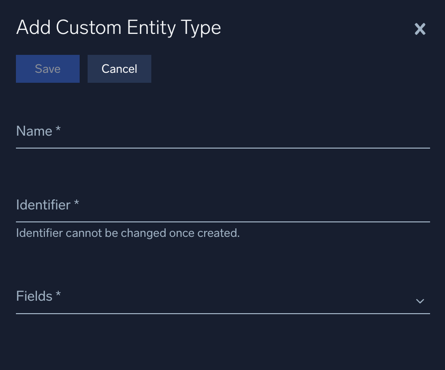 Create custom entity type