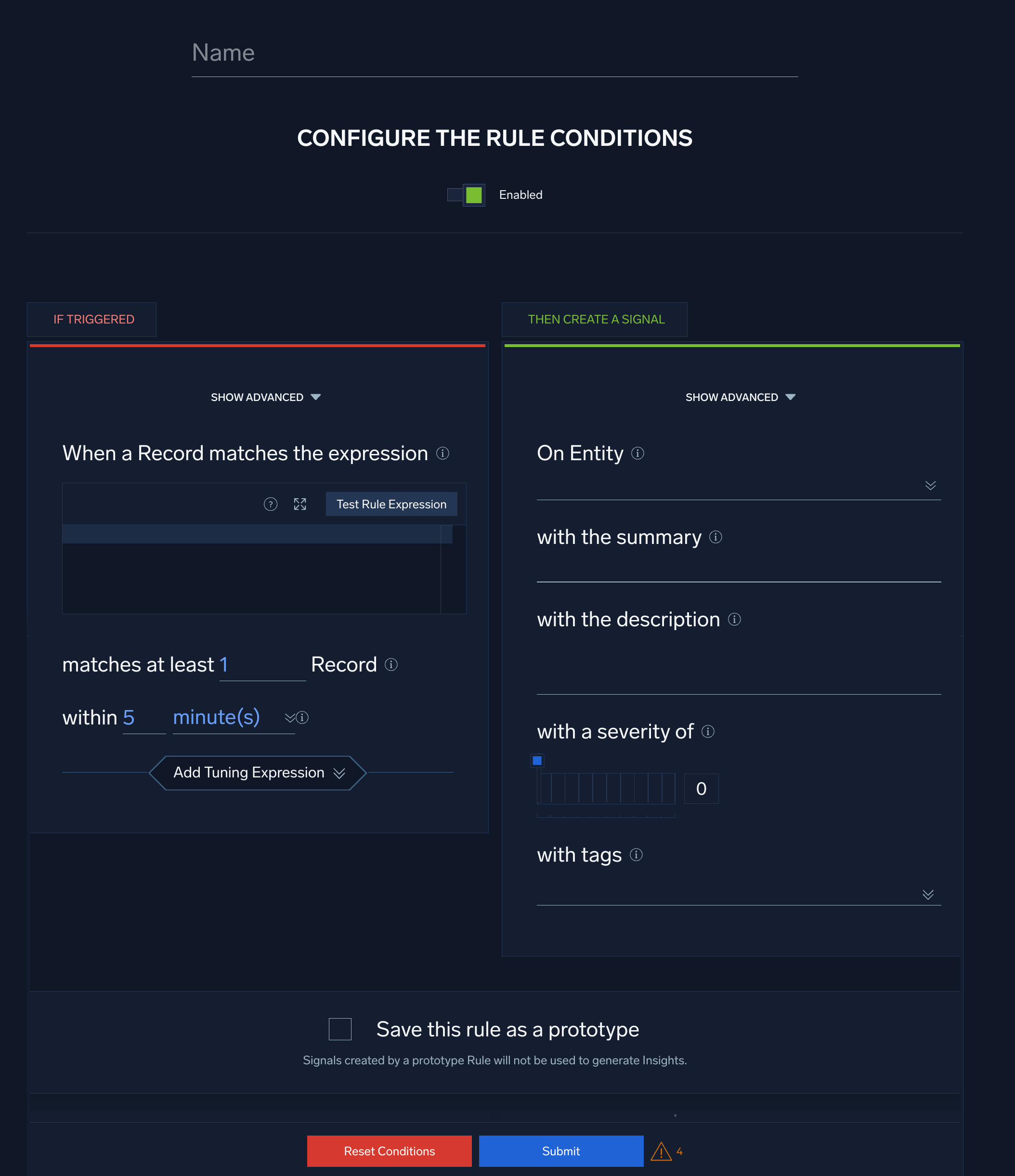 Threshold rule
