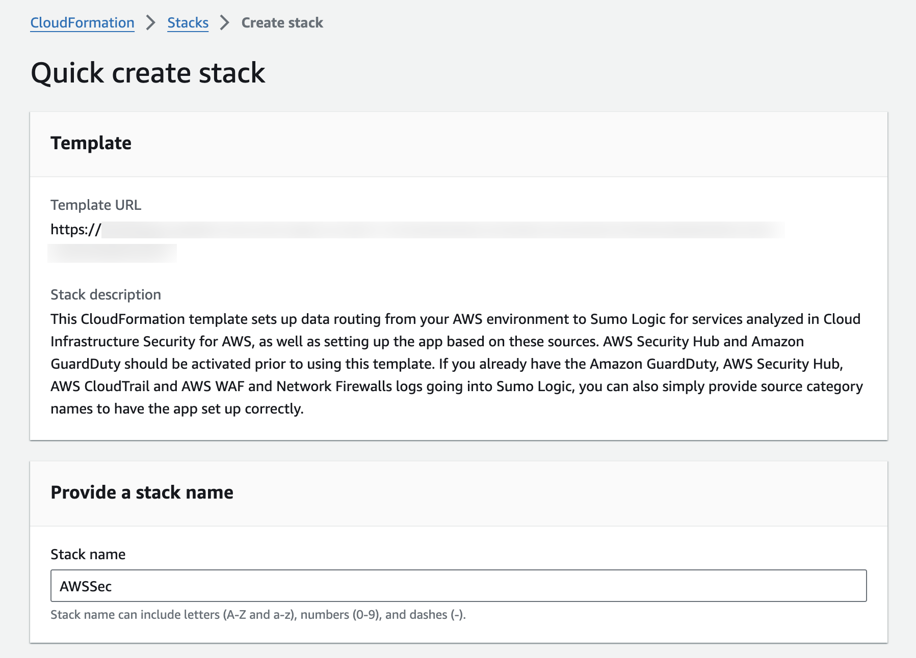 Create stack