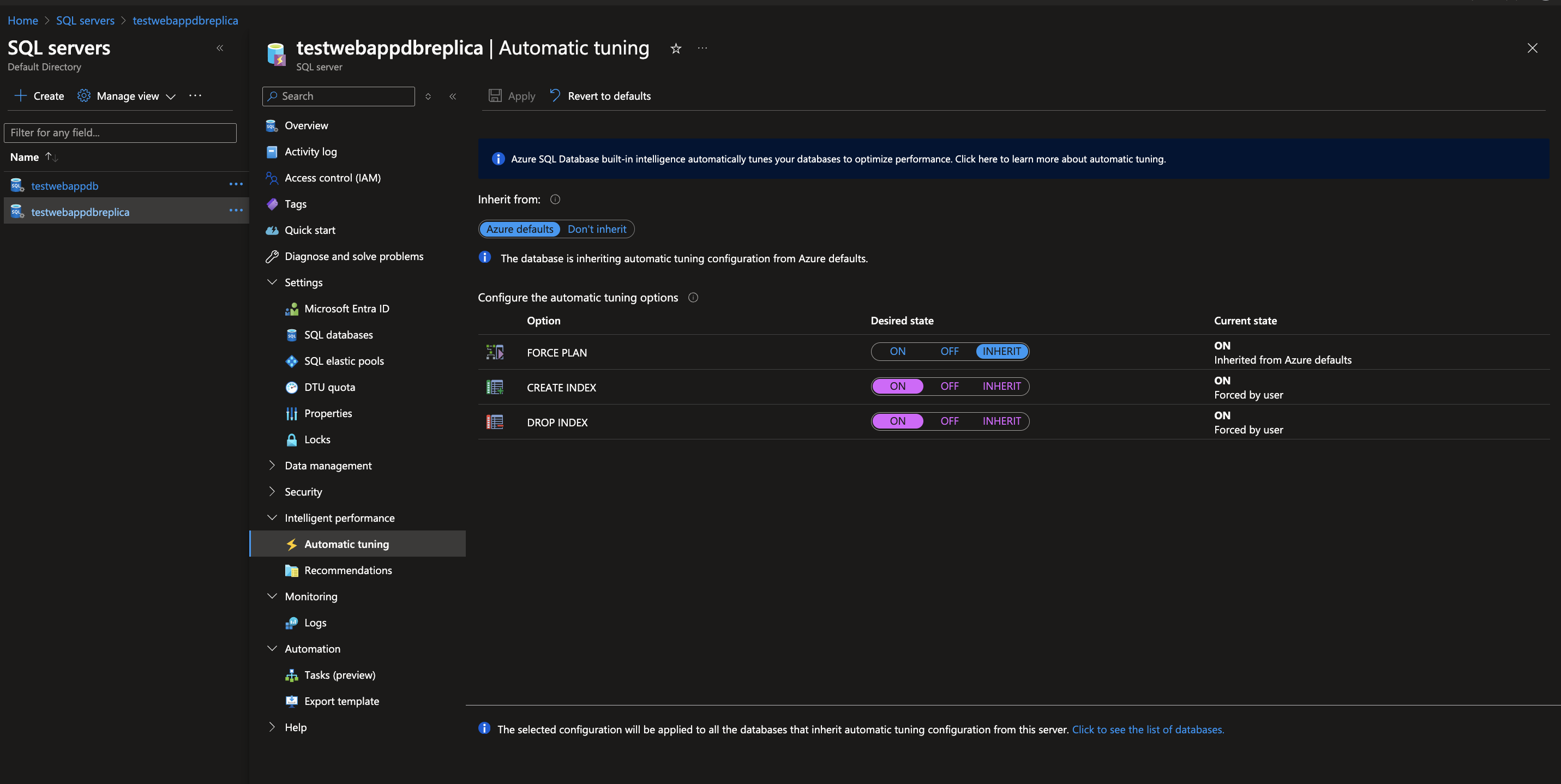 Configure Automated Tuning