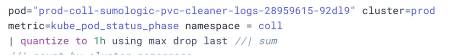 Metrics query example