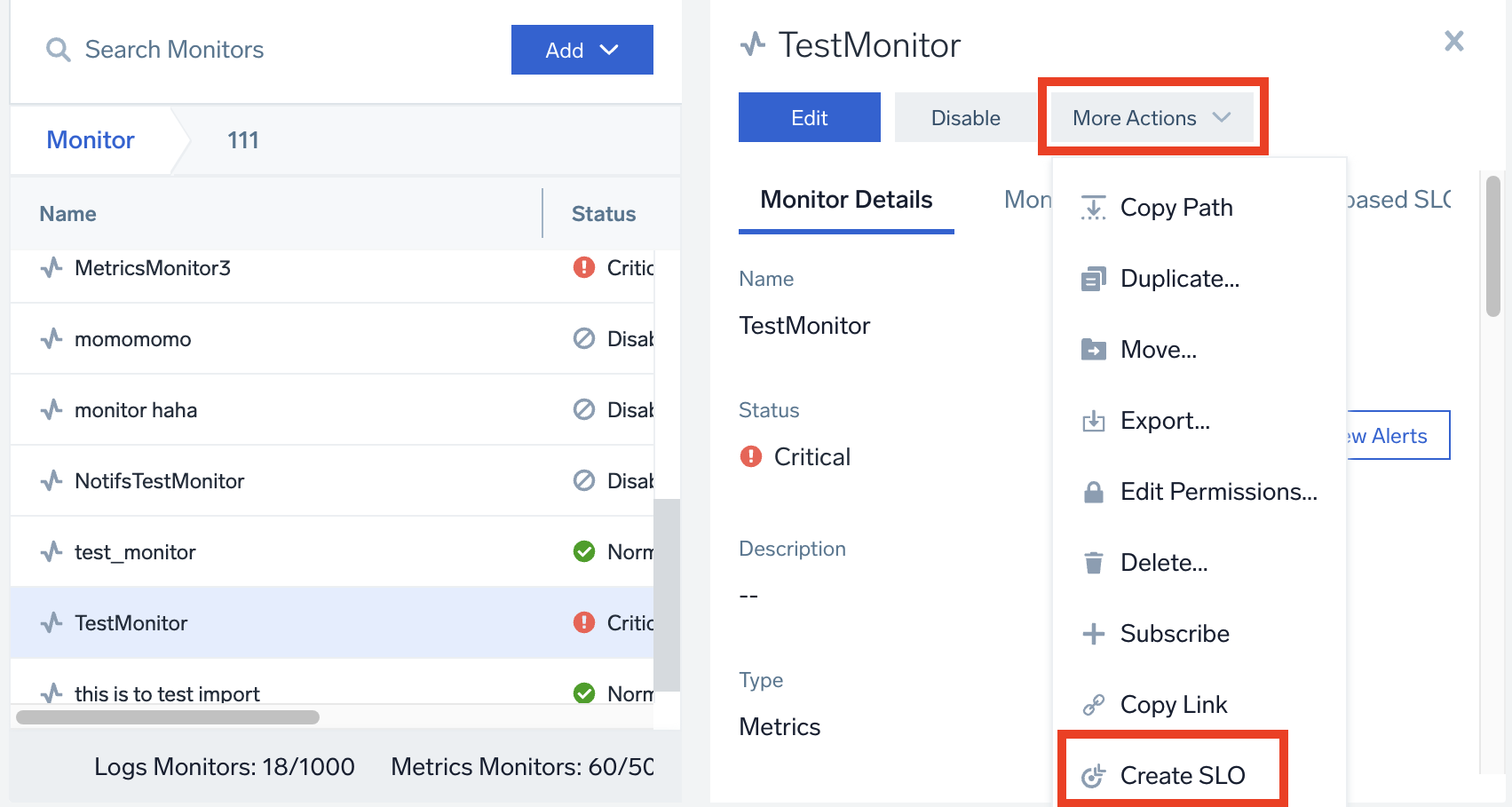 Monitor-based SLO