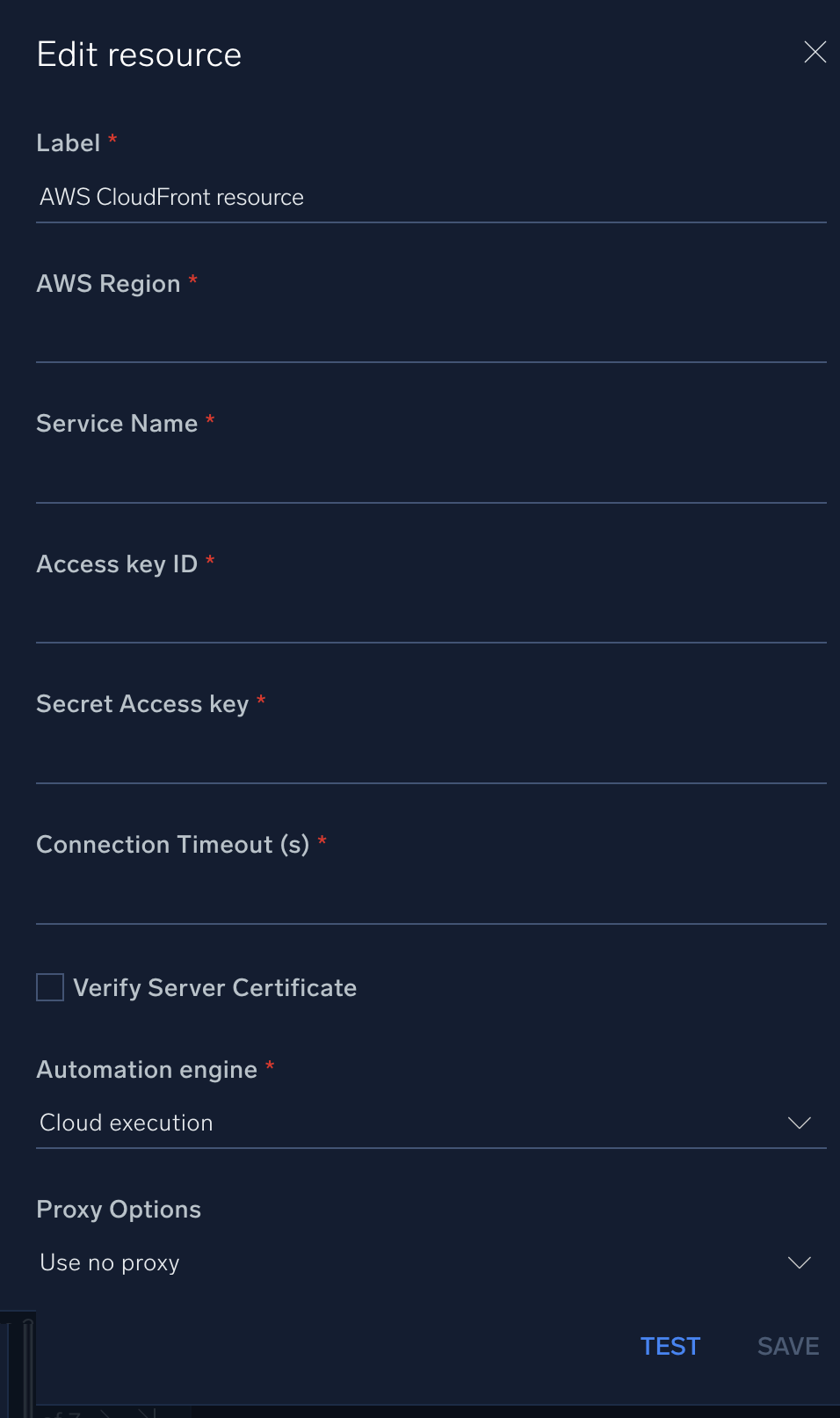 AWS CloudFront configuration
