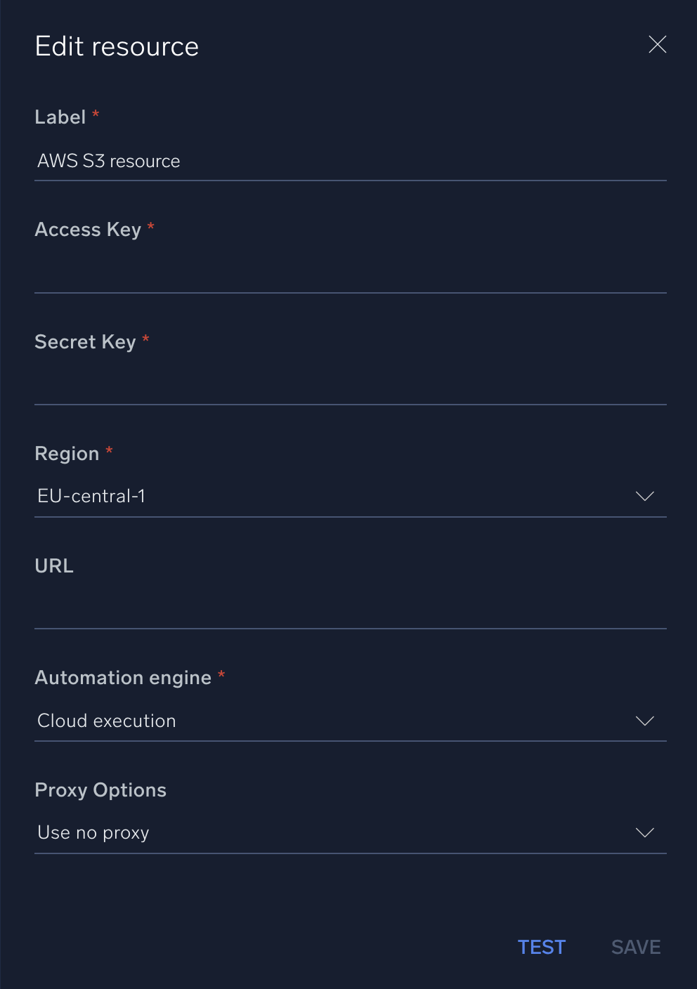 AWS S3 configuration