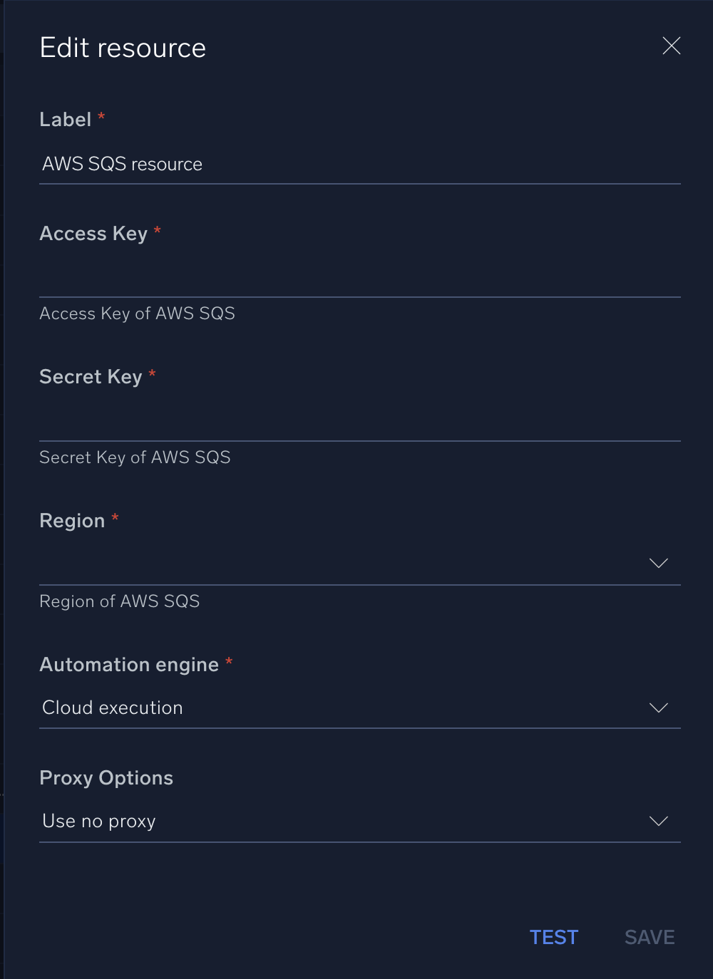 AWS SQS configuration