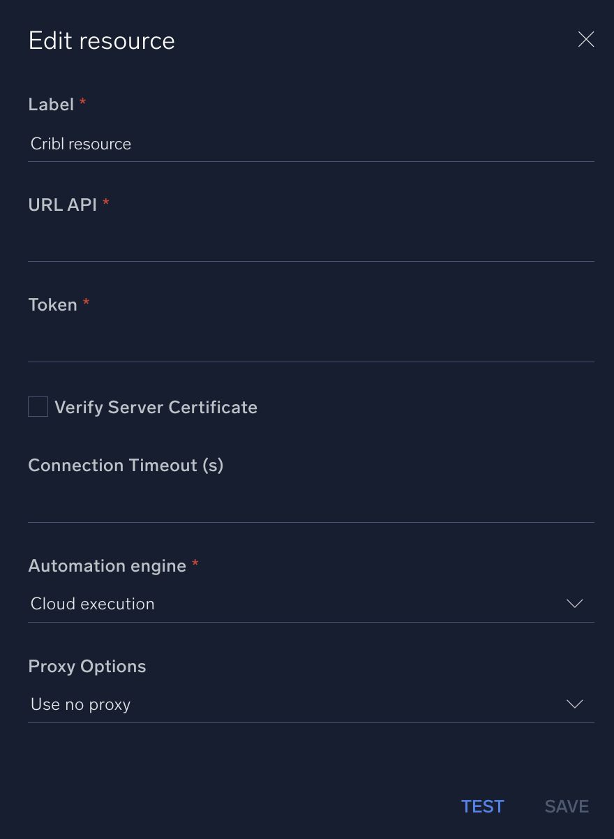 Cribl configuration