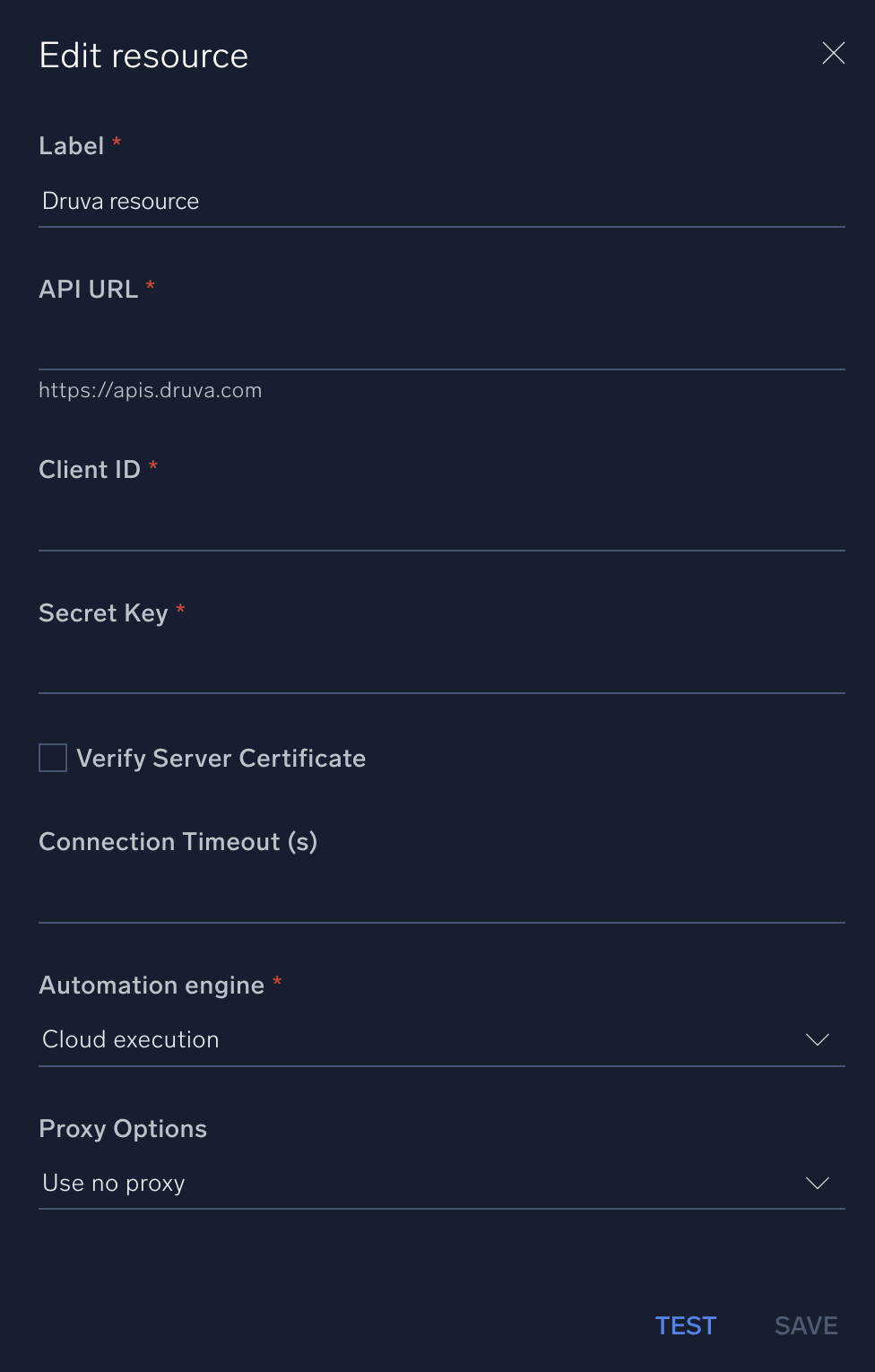 Druva configuration