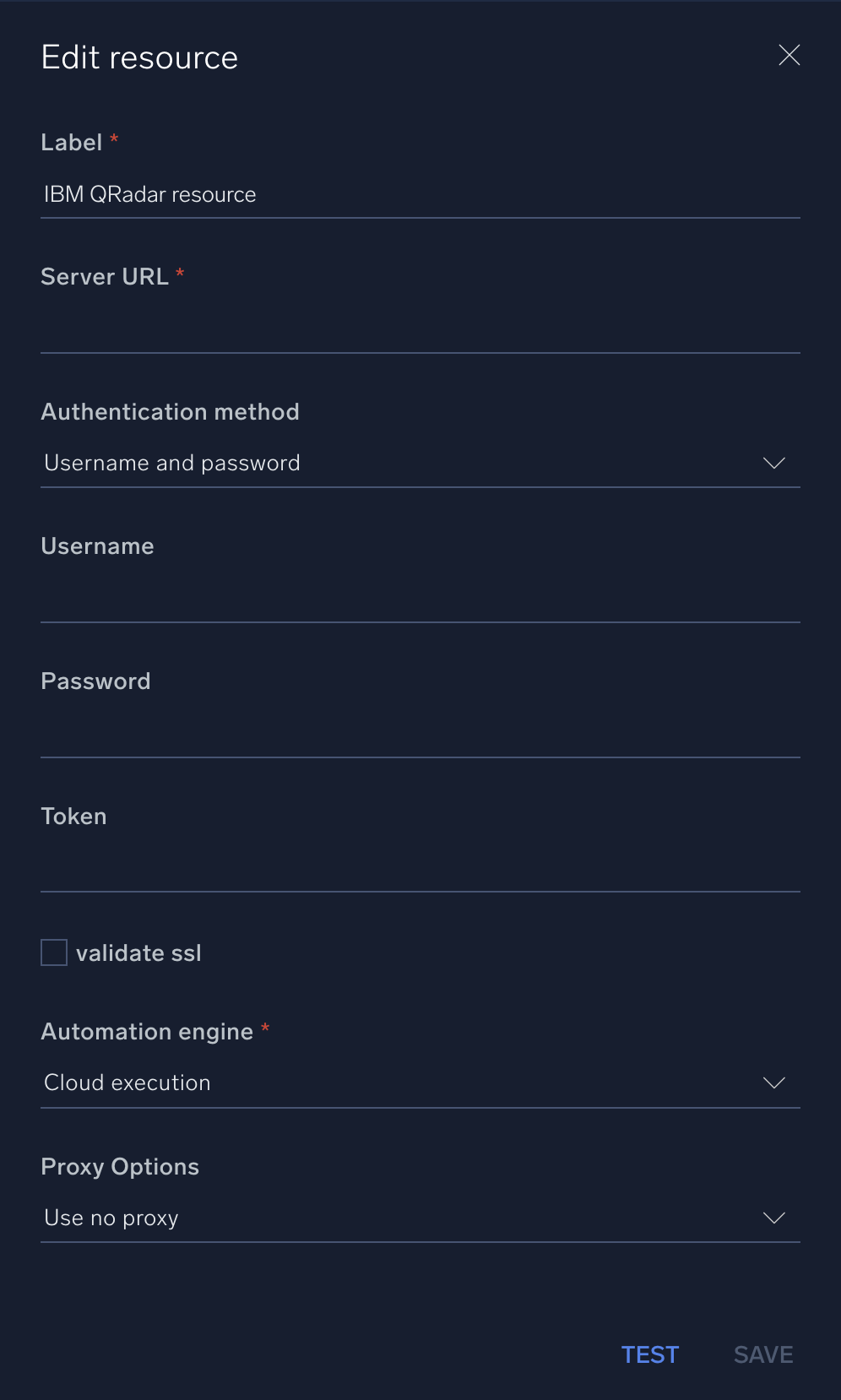 IBM QRadar configuration