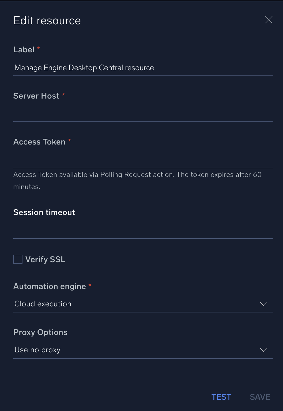 ManageEngine Desktop Central configuration