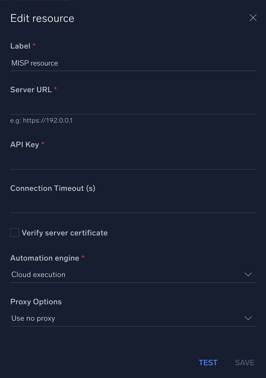 MISP configuration