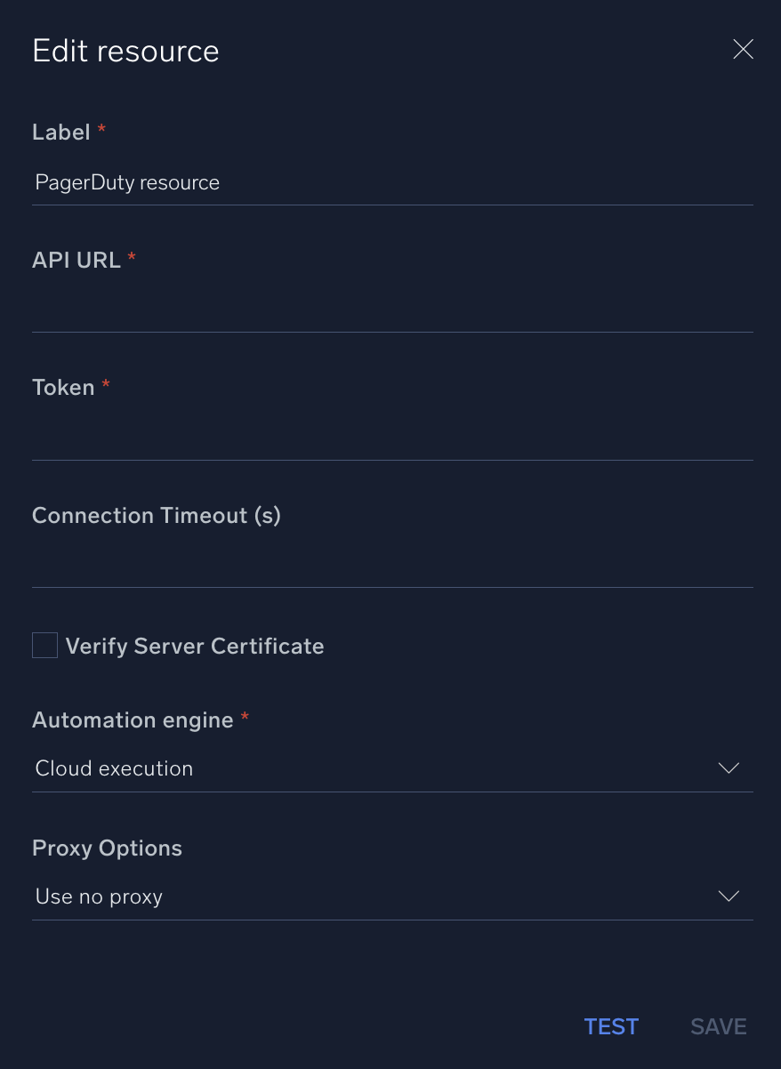 PagerDuty configuration