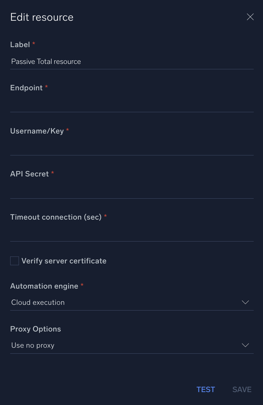 Passive Total configuration