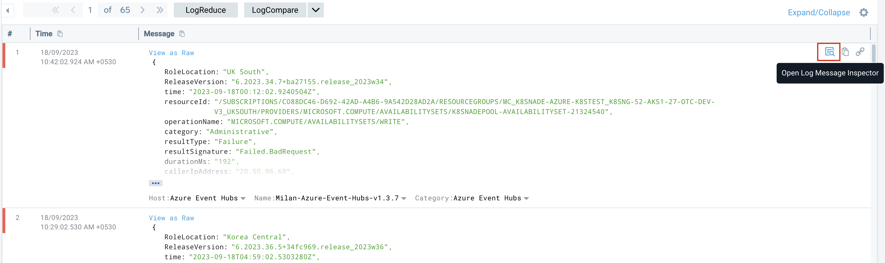 log-message-inspector-approach-2