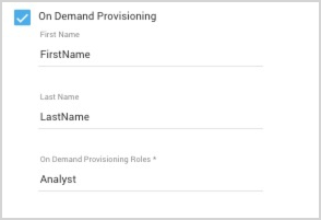 On Demand Provisioning checkbox
