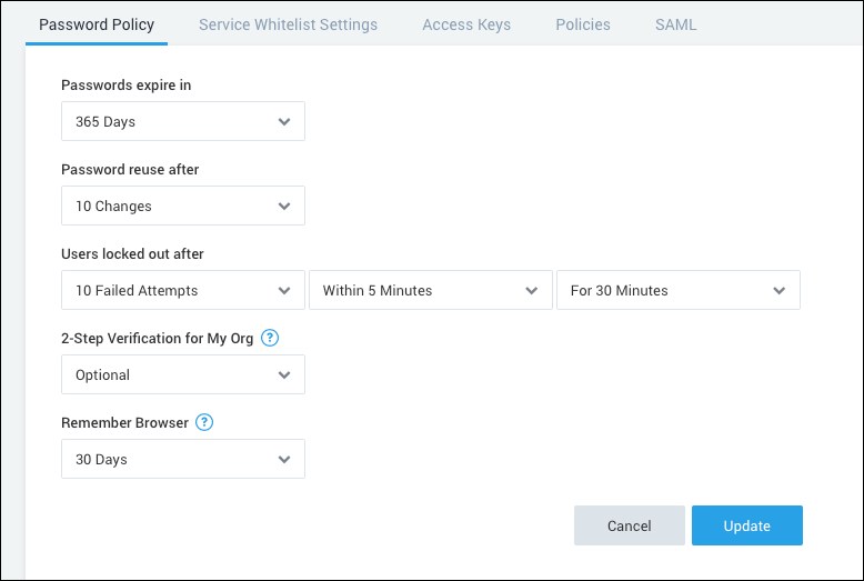 Password Policy tab