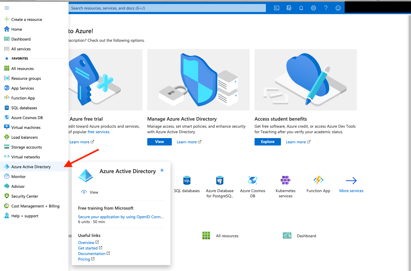 Select Azure Active Directory