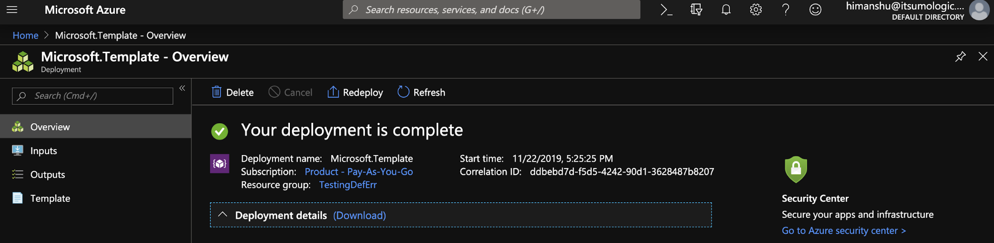 Deployment notification