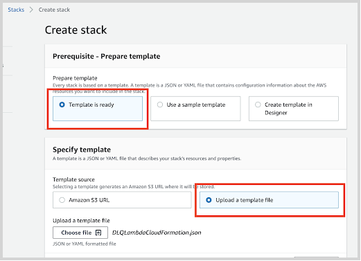 Upload a template file