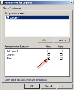 Set UNC share permissions
