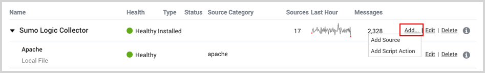 Add source from collection page