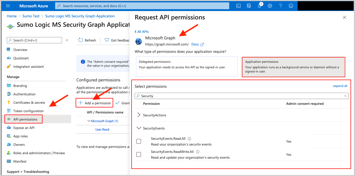 Request API permissions