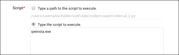 Type the script to execute