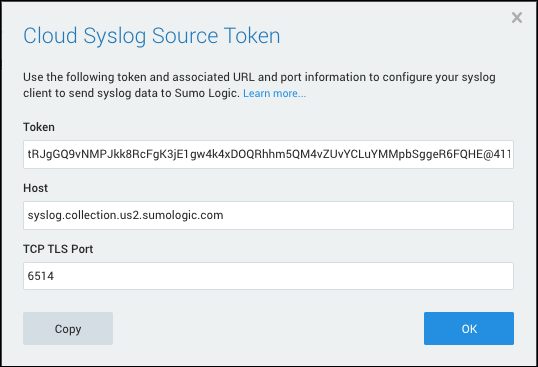 Syslog token