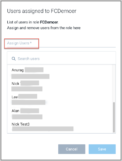 Assigned users list